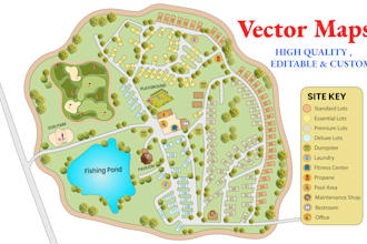 draw a vector site plan or map illustration for real estate
