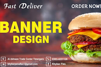 design advertising banners for printing or digital use