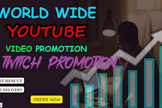 do organic youtube video promotion, gaming channel promotion and twitch