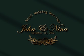 create modern line art wedding logo, badge, sticker or symbol icon design