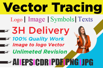 do vector tracing, redesign and clean up logo, raster to vector