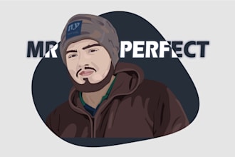 draw your realistic cartoon vector face portrait illustration