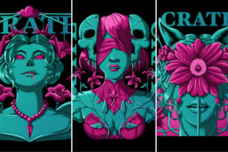 draw  art digital illustration for t shirt