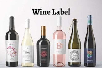 do wine label whiskey beer rum gin and vodka label design