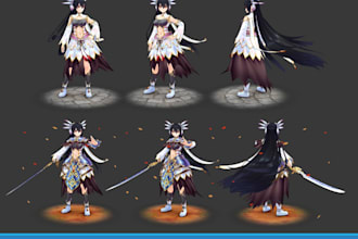turn your 2d anime character into 3d model for game