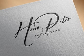 design scripted, cursive, hand drawn signature logo or autograph