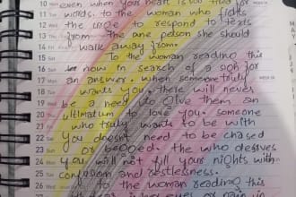write handwritten assignments, letters and greeting cards