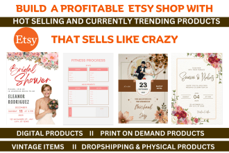 setup etsy shop etsy digital product design SEO listing print on demand planner