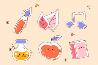 unique hand drawn doodle art icons for you