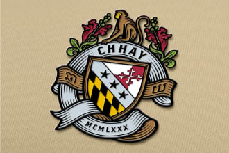 design a family crest, coat of arms, heraldic logo