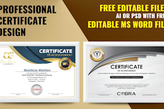 do professional certificate design or gift voucher