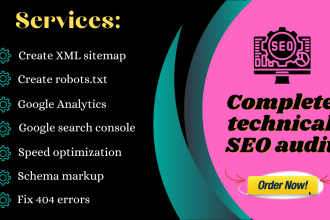 do a complete technical SEO audit and fix  all issues