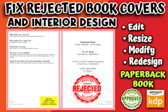 fix rejected paperback book cover, manuscript from KDP