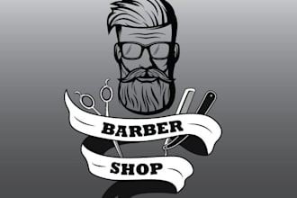 do elegant barber shop logo design with unlimited revision