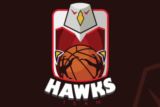 do elegant basketball logo design with unlimited revision