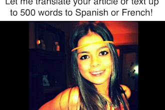 translate any 500 word article to Spanish within 24 Hours with perfect grammar