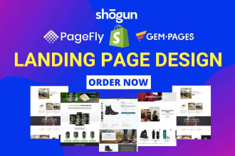 design shopify product landing page by shogun pagefly gempage
