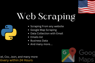 do website scraping, scrap google map, data processing