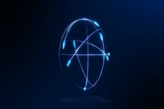 create a 3D atomic video intro