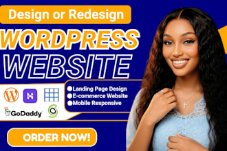 design or redesign wordpress website on bluehost siteground godaddy hostinger