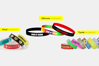 do your vinyl, tyvek, silicone wristbands design