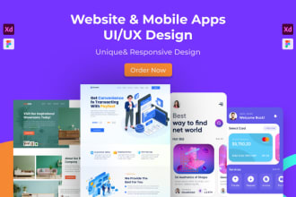 uiux website design mobile apps design with figma