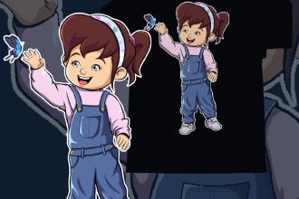 draw a cartoon tshirt design for you in my art style