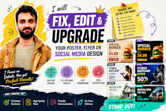 edit your flyer, brochure, and advertising post within 24hrs