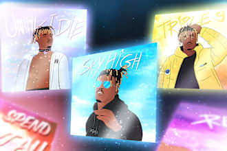design a cartoon cover art for your album, single or mixtape