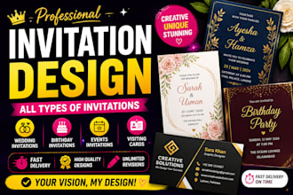 design a unique wedding birthday party invitations
