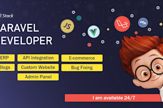 php, laravel, react js and vue js developer
