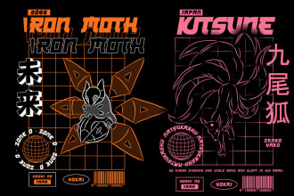 create japanese or anime streetwear t shirt design