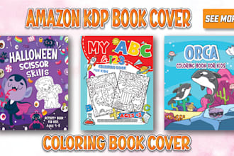 make kids activity or coloring book cover and interior for amazon kdp and esty