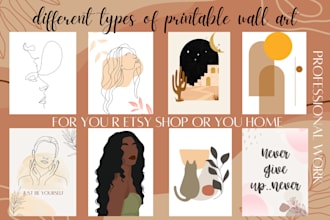 design fashionable printable wall art designs for your home or your etsy shop