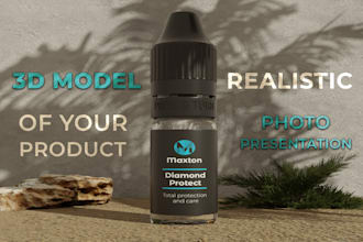 do 3d product modeling, render realistic presentation photo