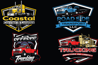 do transports logistics trucking business logo