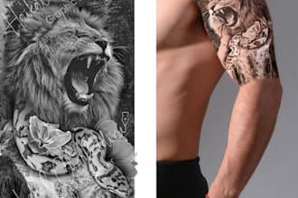 Top 10!  design your black and grey or arabic calligraphy tattoo design for you