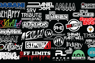 text, font, music, typography or dj logo design