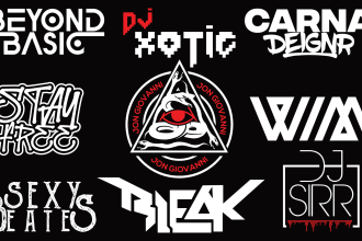 do dj, band, producer, typography and business logo