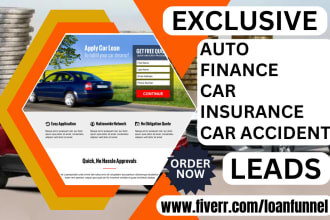 generate auto finance leads automobile car accident car finance landing page