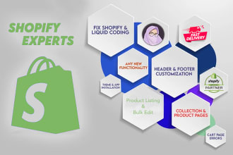 setup shopify products, metafields, and do any kind of liquid code customization