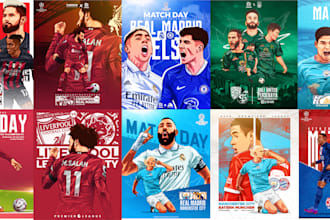 create illustration or anything for sport matchday poster