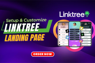 setup and customize linktree bio link landing page for your business
