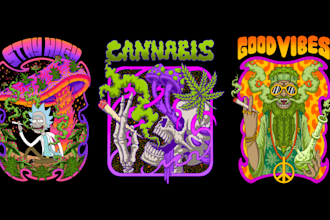 create trippy psychedelic illustration tshirt streetwear