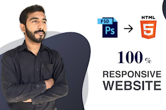 convert PSD to HTML, figma to HTML xd to HTML,psd to html responsive website