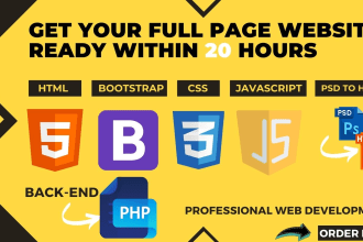 professional website development using HTML5, CSS, bootstrap, PHP, laravel