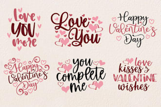 do custom typography happy valentines day t shirt design