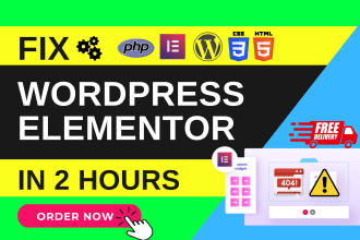 fix wordpress website HTML CSS issues errors bugs elementor bug elementor error
