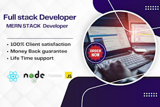 be your full stack web developer  as mern stack, react js, node js, web app