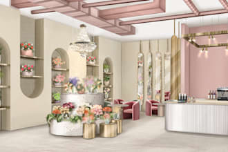 do hand drawn interior design sketch, illustration